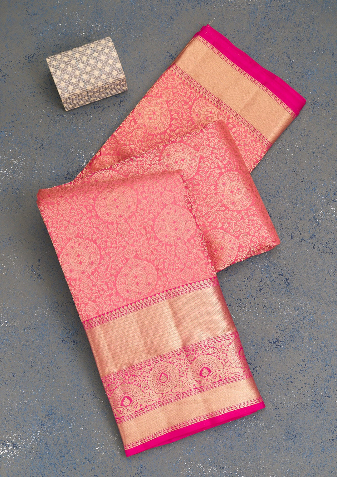 Pink Zariwork Pure Silk Saree-Koskii