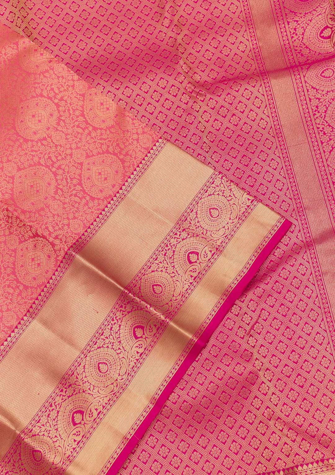 Pink Zariwork Pure Silk Saree-Koskii