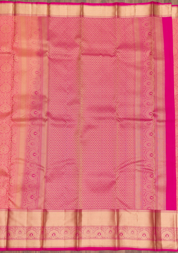 Pink Zariwork Pure Silk Saree-Koskii