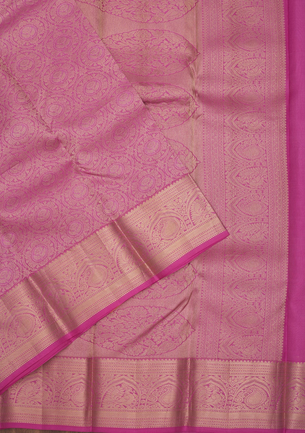 Pink Zariwork Pure Silk Saree-Koskii