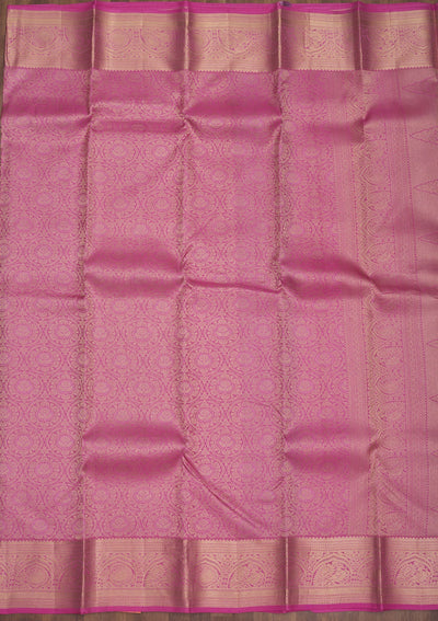 Pink Zariwork Pure Silk Saree-Koskii