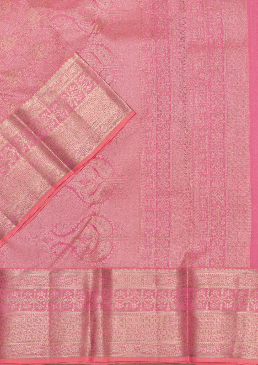 Pink Zariwork Pure Silk Saree-Koskii
