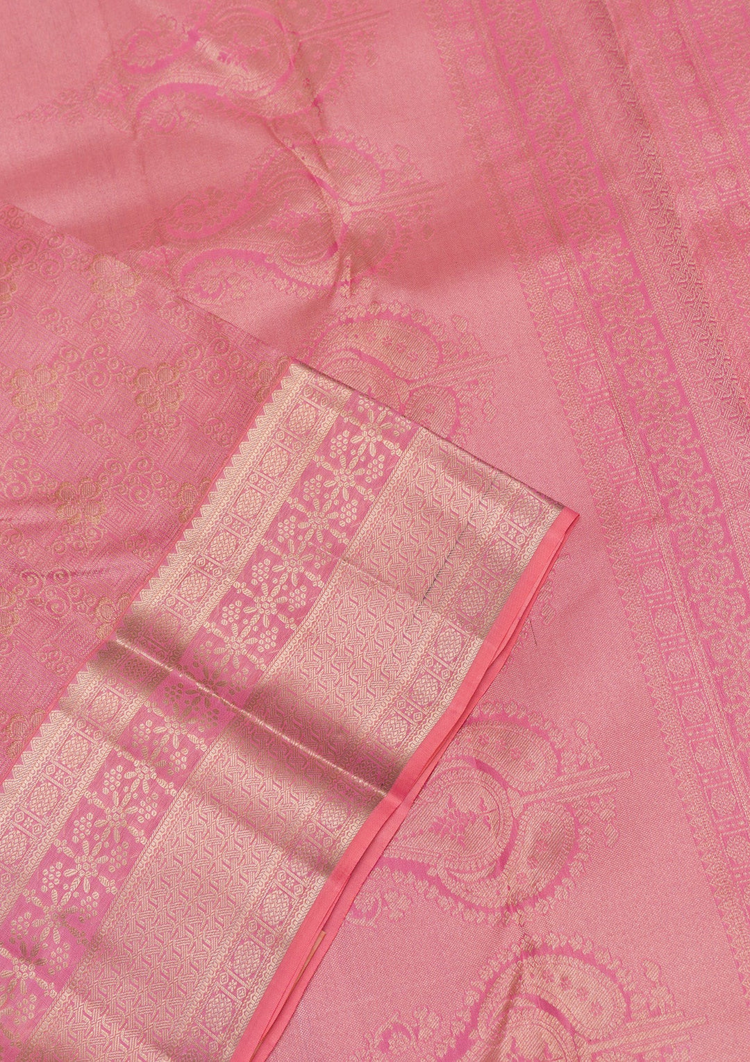 Pink Zariwork Pure Silk Saree-Koskii