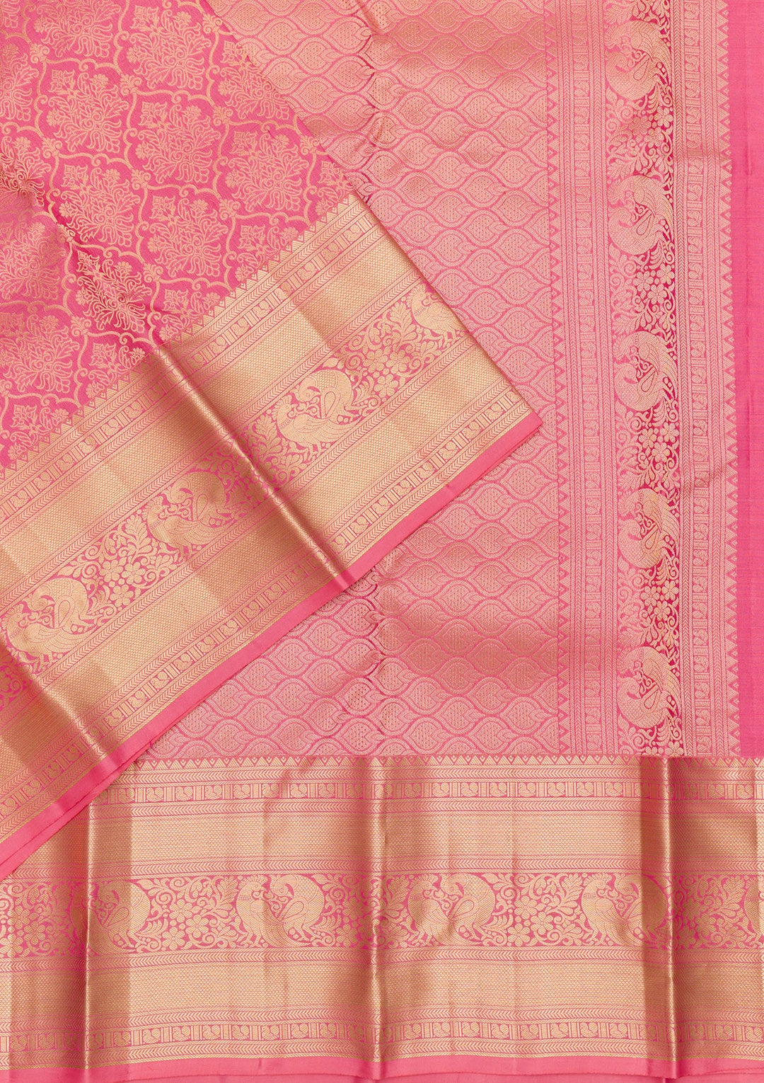 Pink Zariwork Pure Silk Saree-Koskii