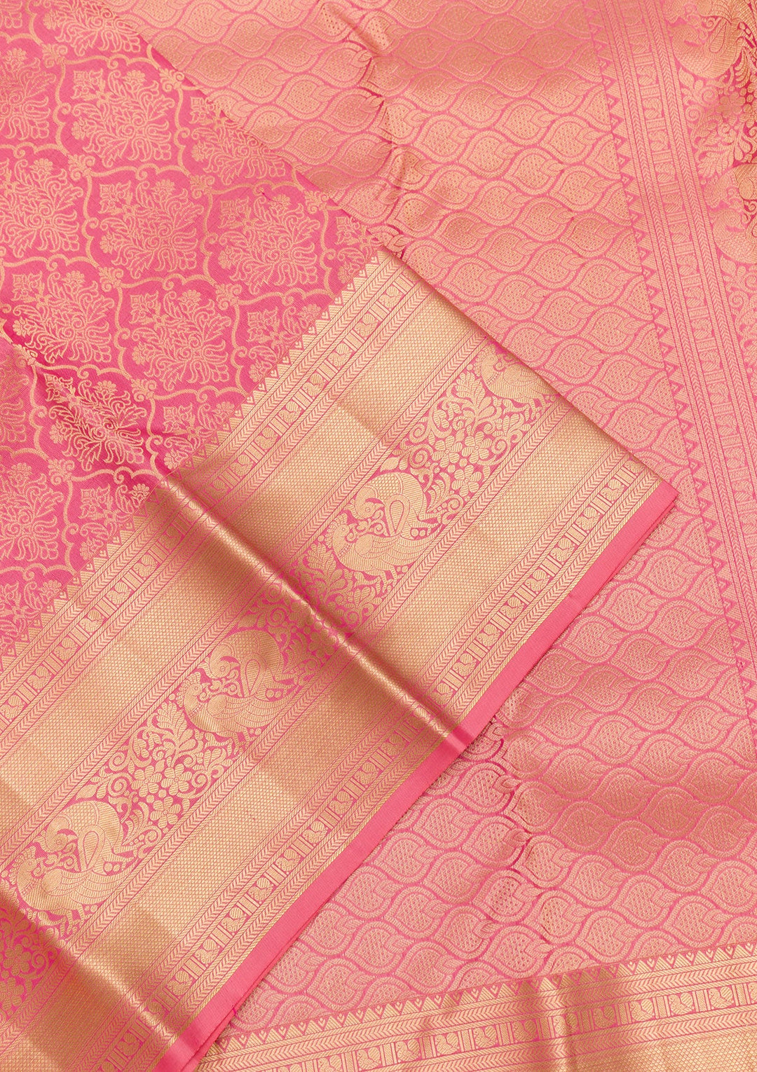 Pink Zariwork Pure Silk Saree-Koskii