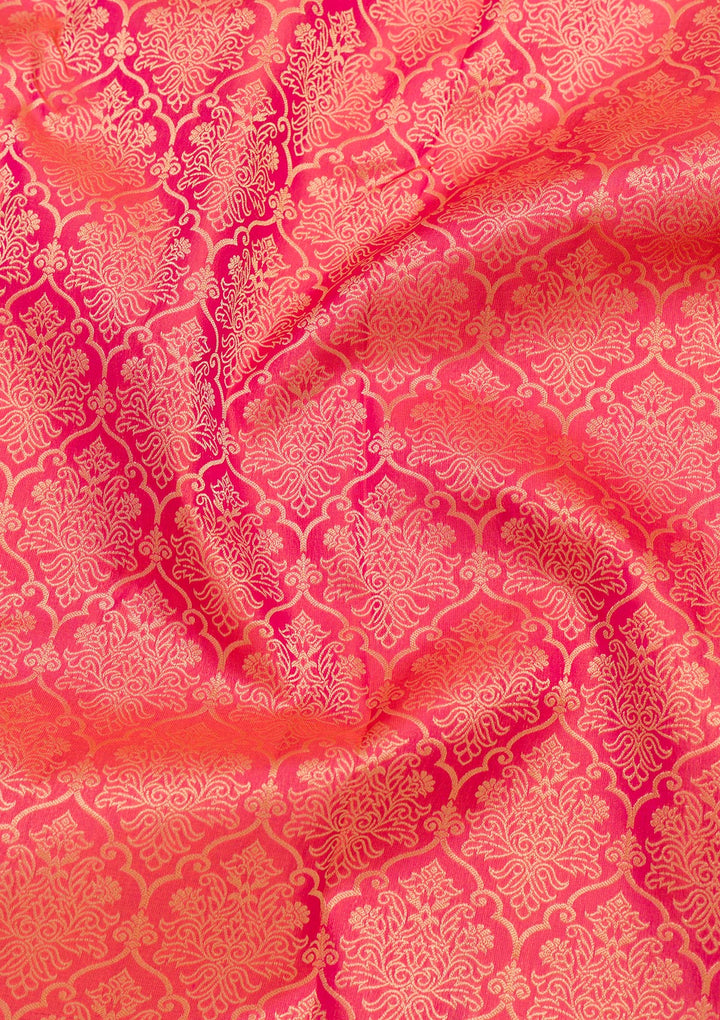 Pink Zariwork Pure Silk Saree-Koskii