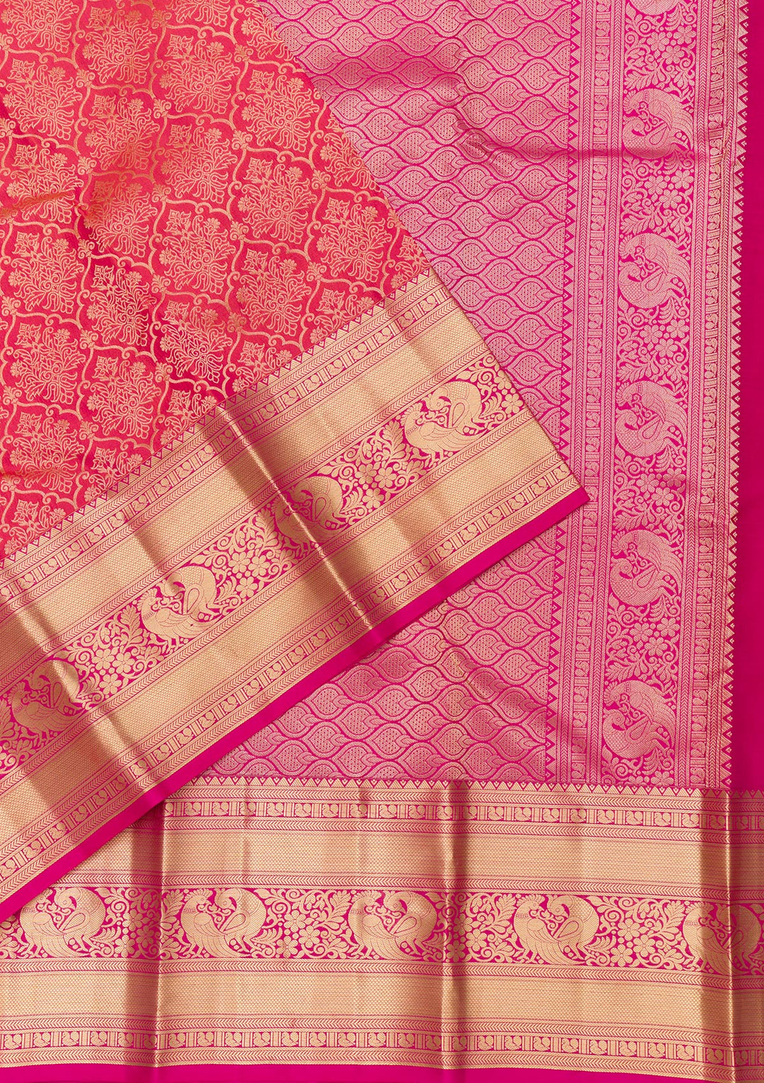 Pink Zariwork Pure Silk Saree-Koskii