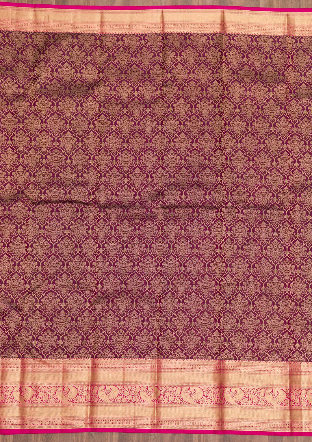 Purple Zariwork Pure Silk Saree-Koskii
