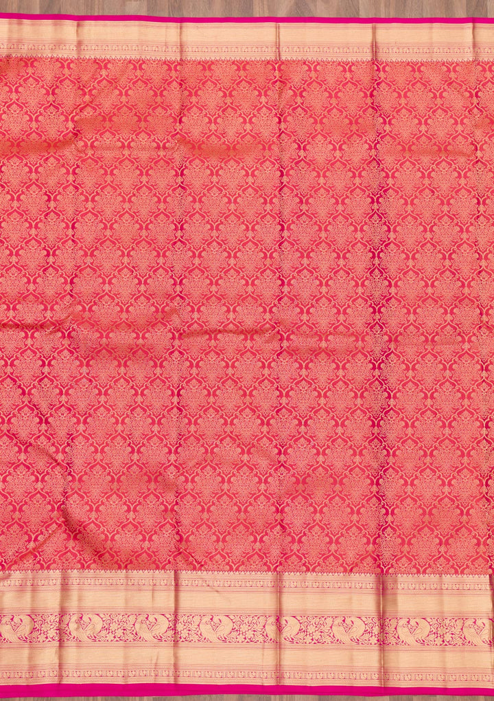 Pink Zariwork Pure Silk Saree-Koskii