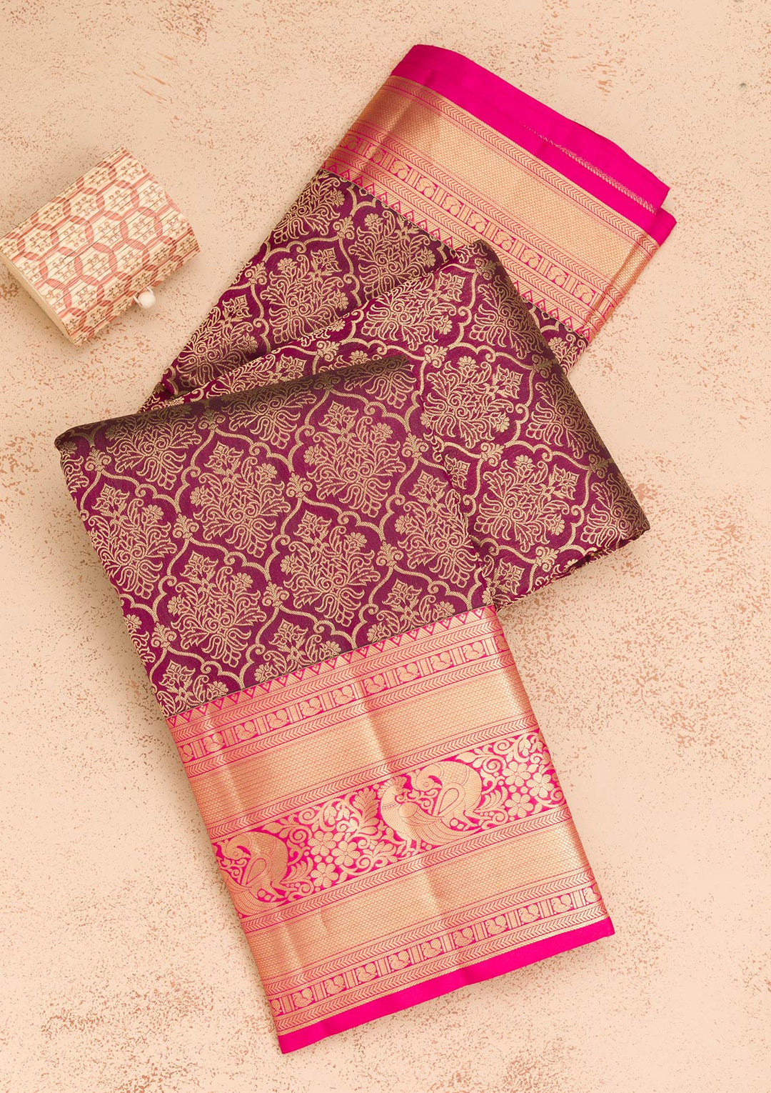 Purple Zariwork Pure Silk Saree-Koskii