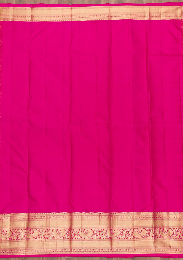 Pink Zariwork Pure Silk Saree-Koskii