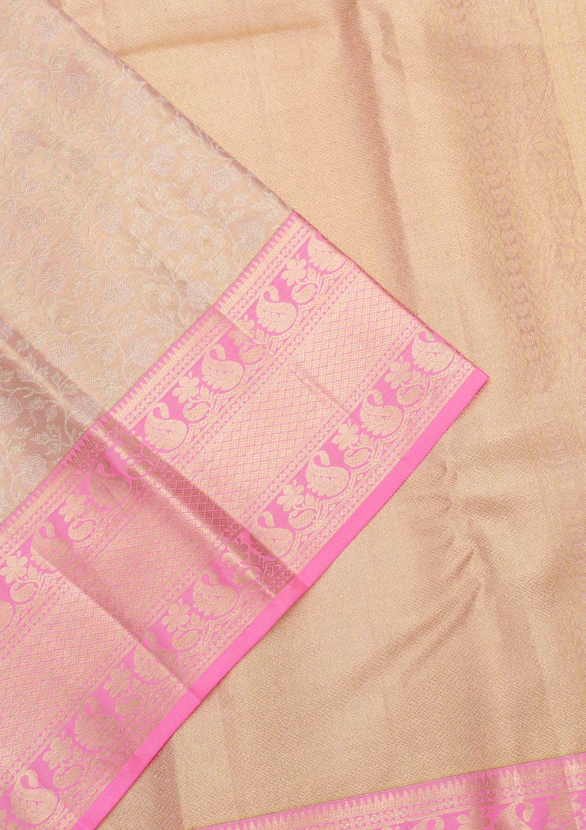 Pink Zariwork Pure Silk Saree-Koskii