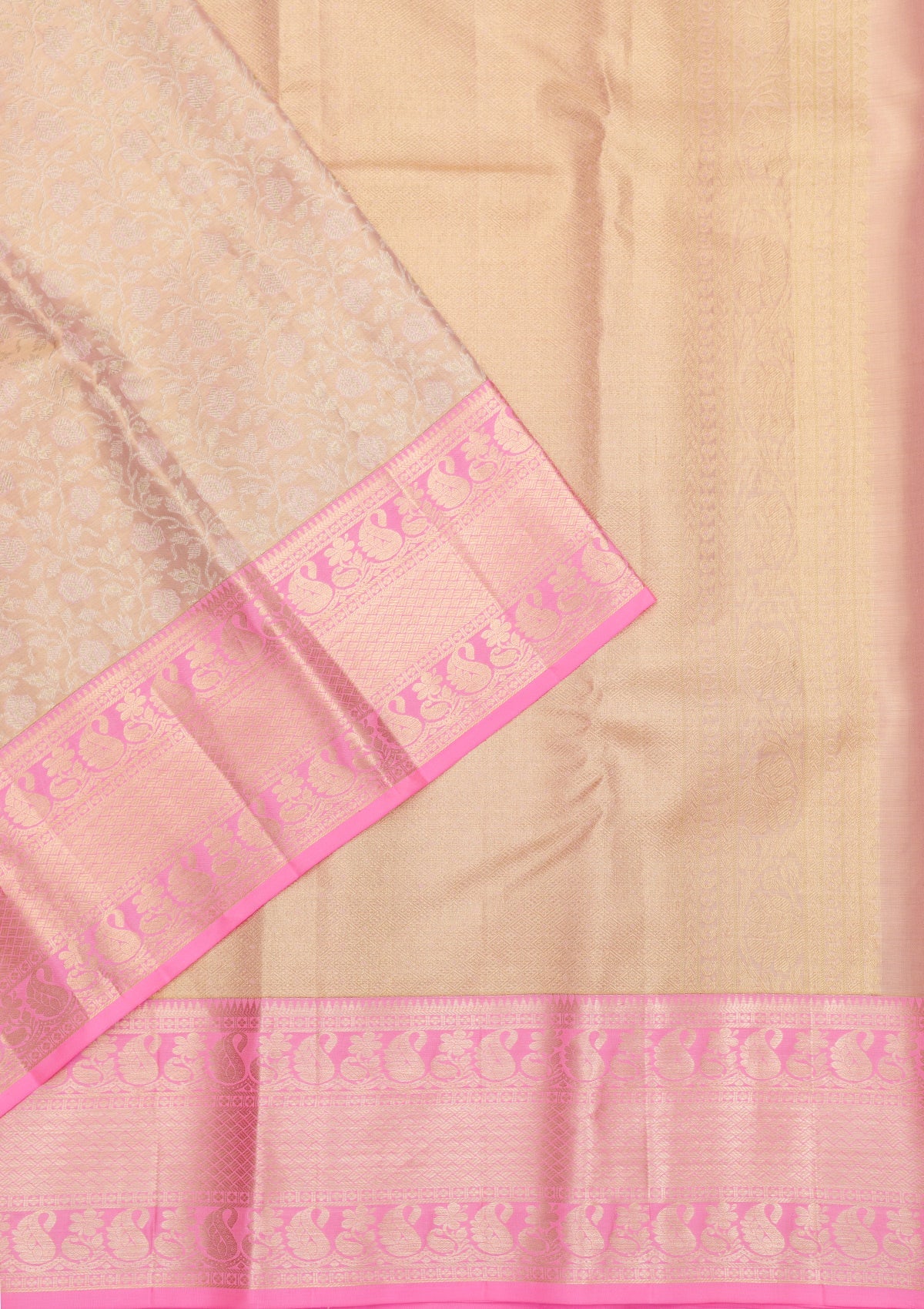 Pink Zariwork Pure Silk Saree-Koskii