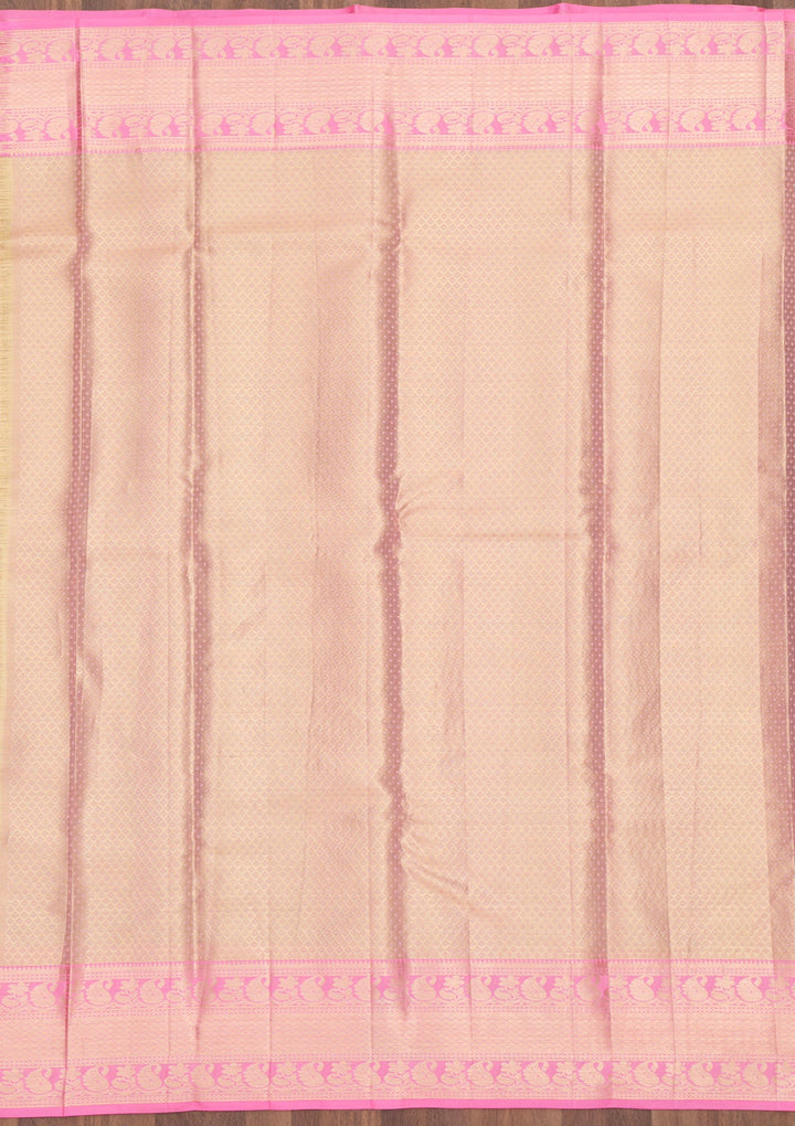 Pink Zariwork Pure Silk Saree-Koskii