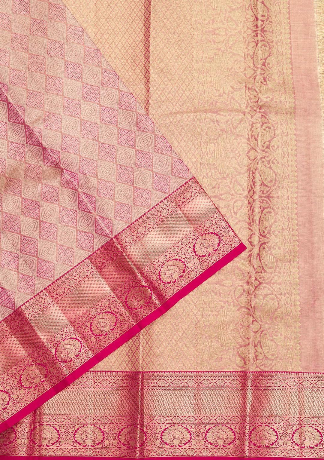 Pink Zariwork Pure Silk Saree-Koskii