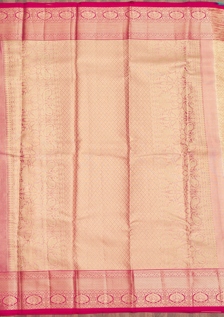 Pink Zariwork Pure Silk Saree-Koskii