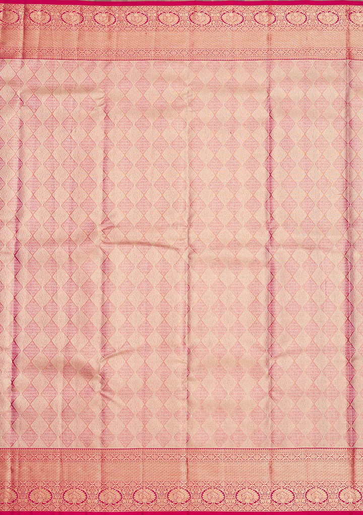 Pink Zariwork Pure Silk Saree-Koskii