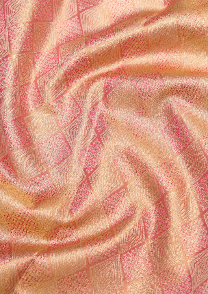 Pink Zariwork Pure Silk Saree-Koskii