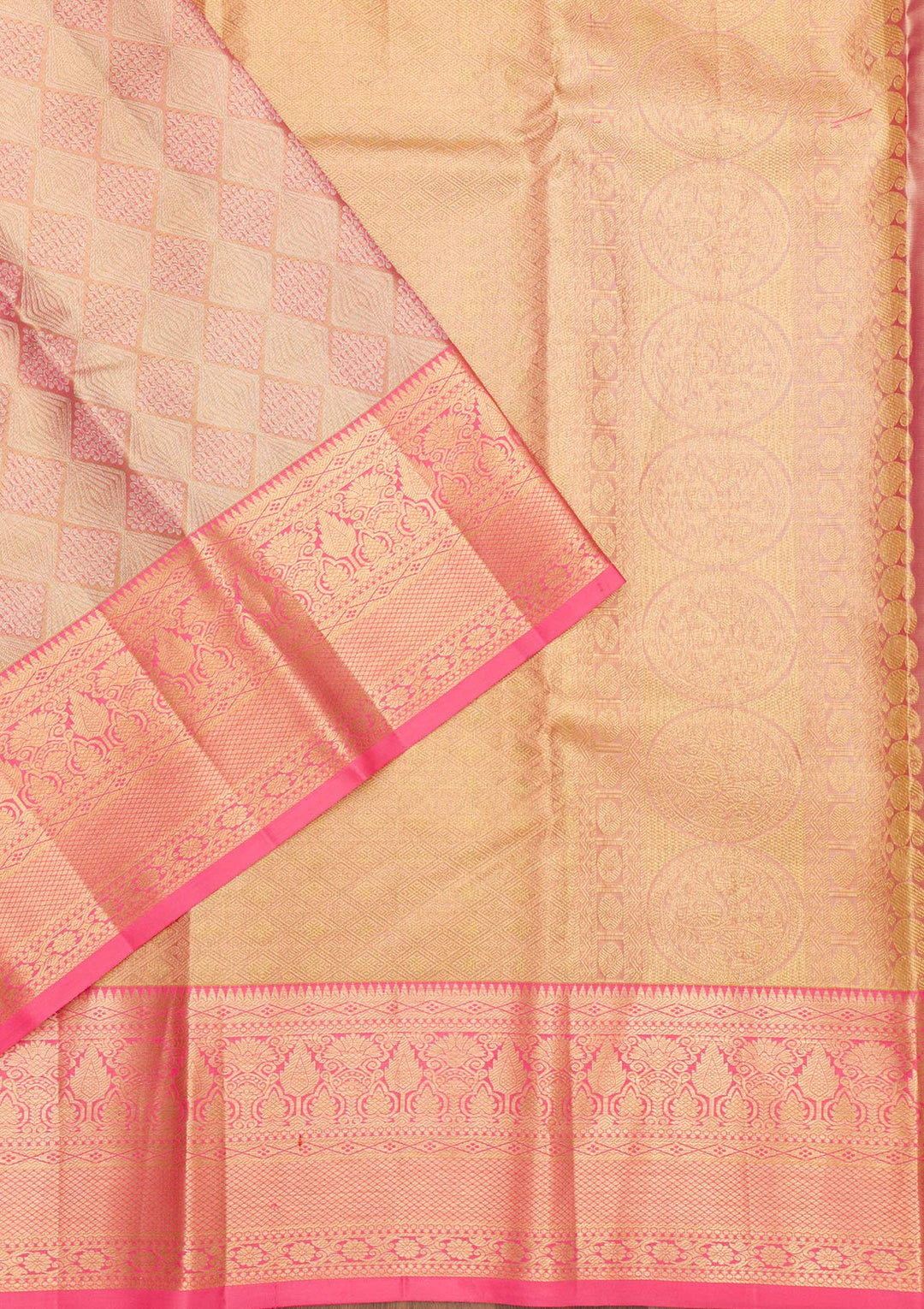 Pink Zariwork Pure Silk Saree-Koskii