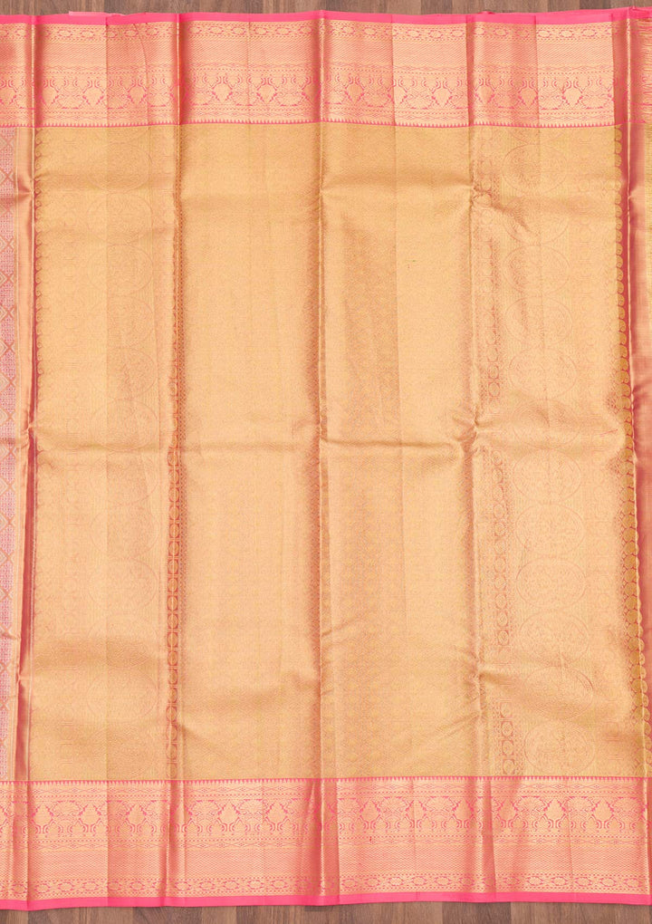 Pink Zariwork Pure Silk Saree-Koskii