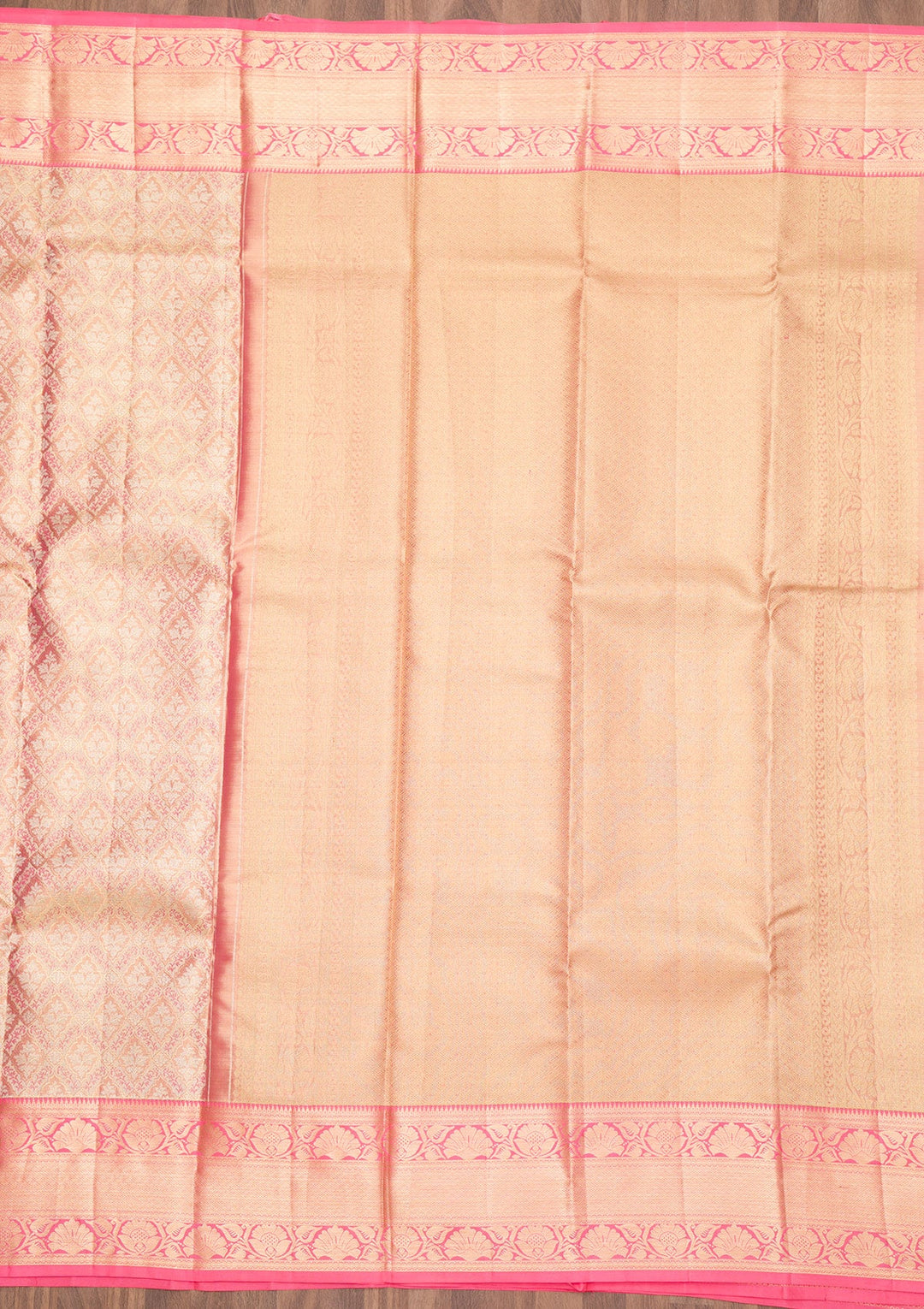 Pink Zariwork Pure Silk Saree-Koskii