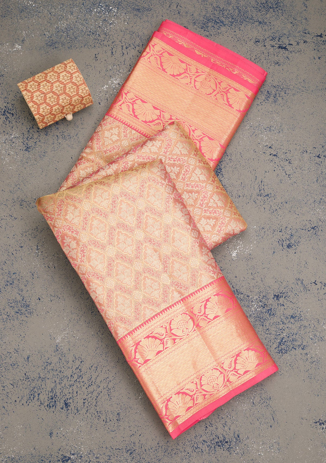 Pink Zariwork Pure Silk Saree-Koskii