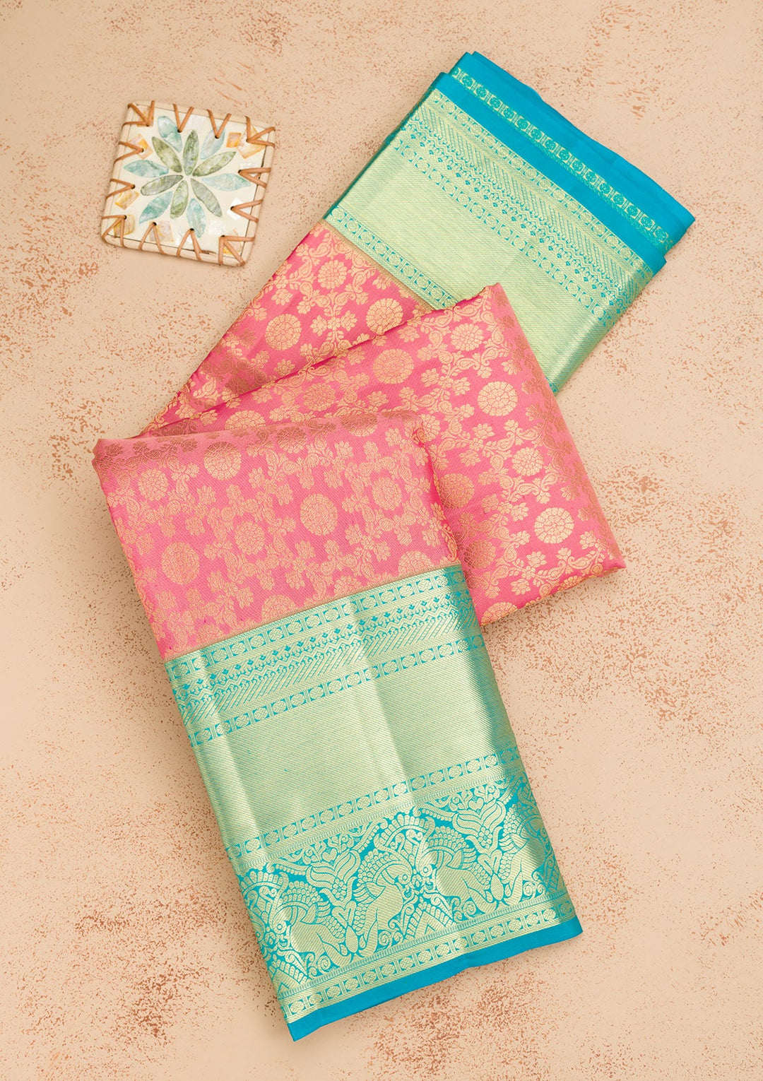 Pink Zariwork Pure Silk Saree-Koskii