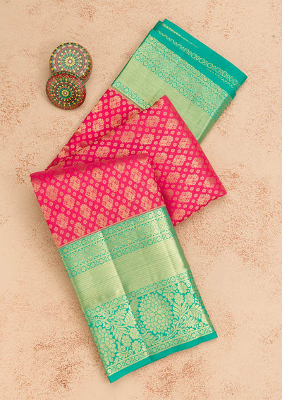 Pink Zariwork Pure Silk Saree-Koskii