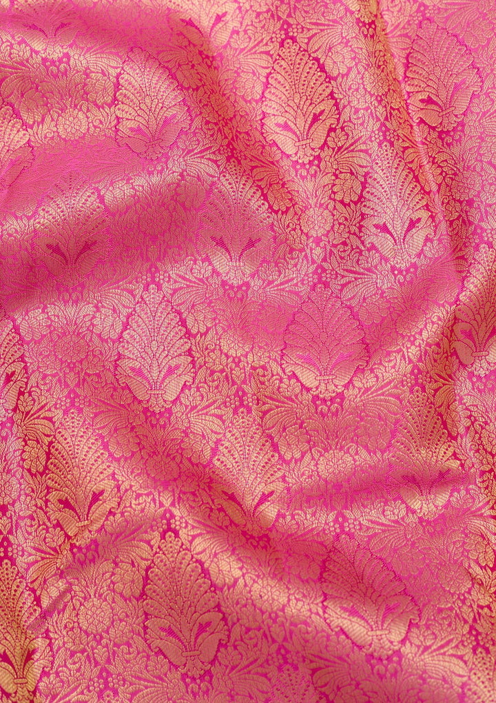 Pink Zariwork Pure Silk Saree-Koskii