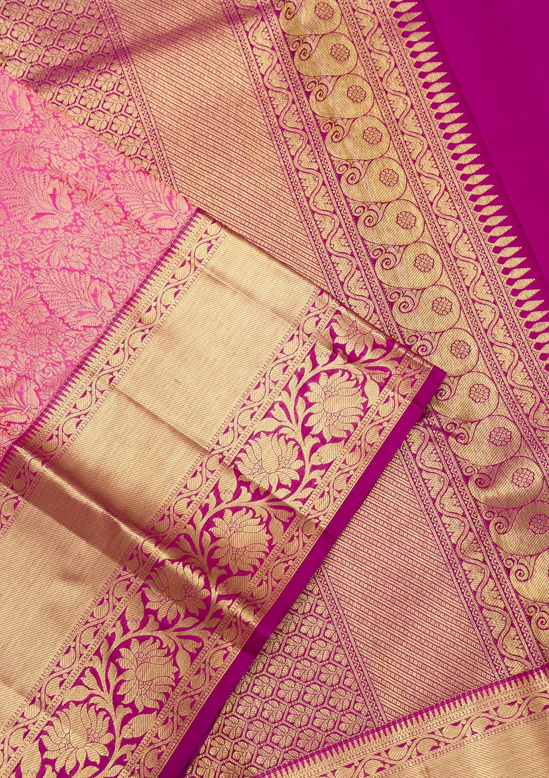 Pink Zariwork Pure Silk Saree-Koskii