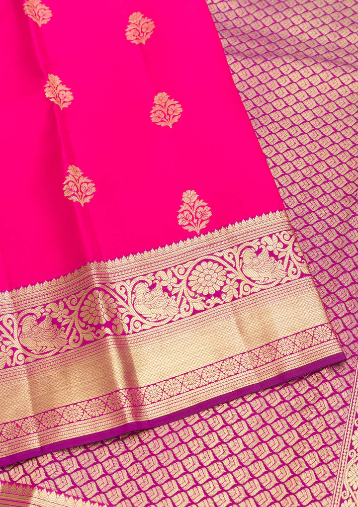 Pink Zariwork Pure Silk Saree-Koskii