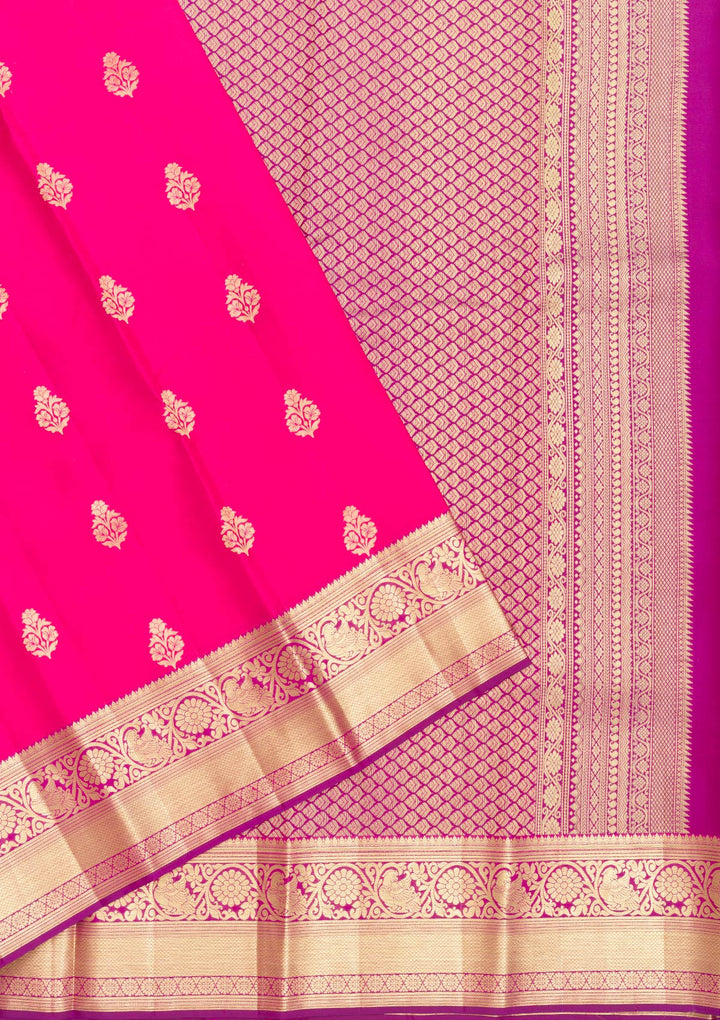 Pink Zariwork Pure Silk Saree-Koskii