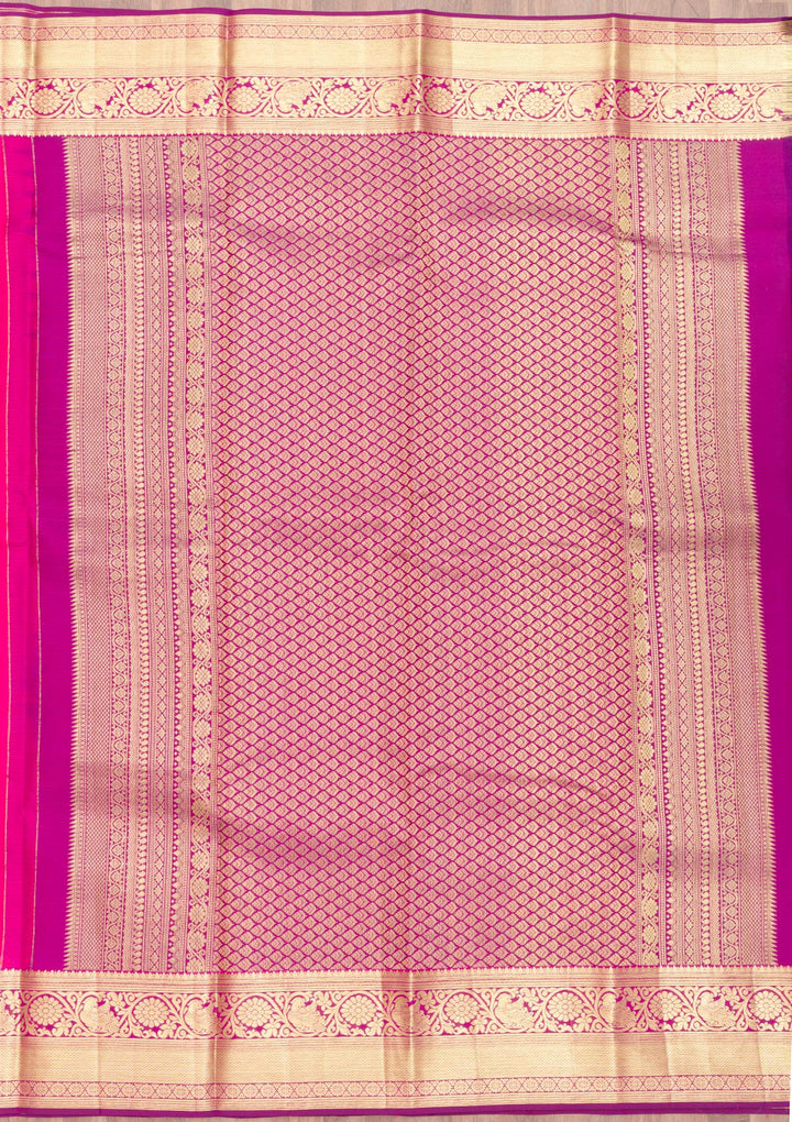 Pink Zariwork Pure Silk Saree-Koskii