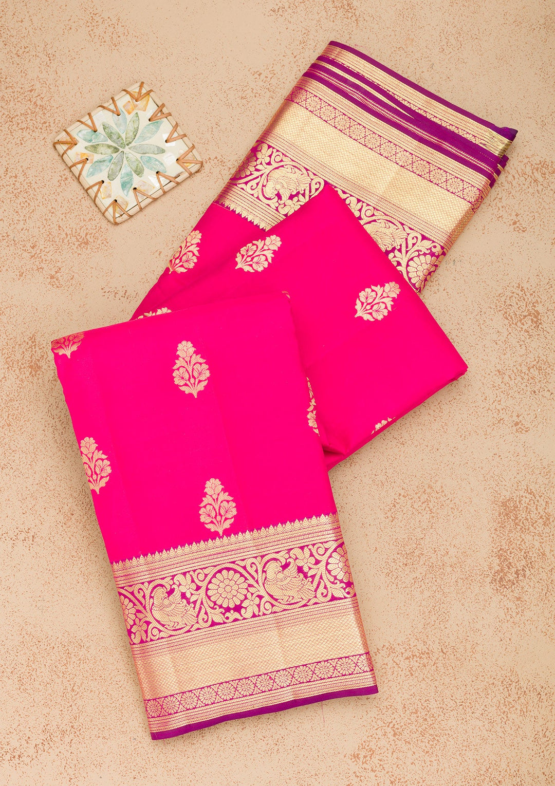 Pink Zariwork Pure Silk Saree-Koskii