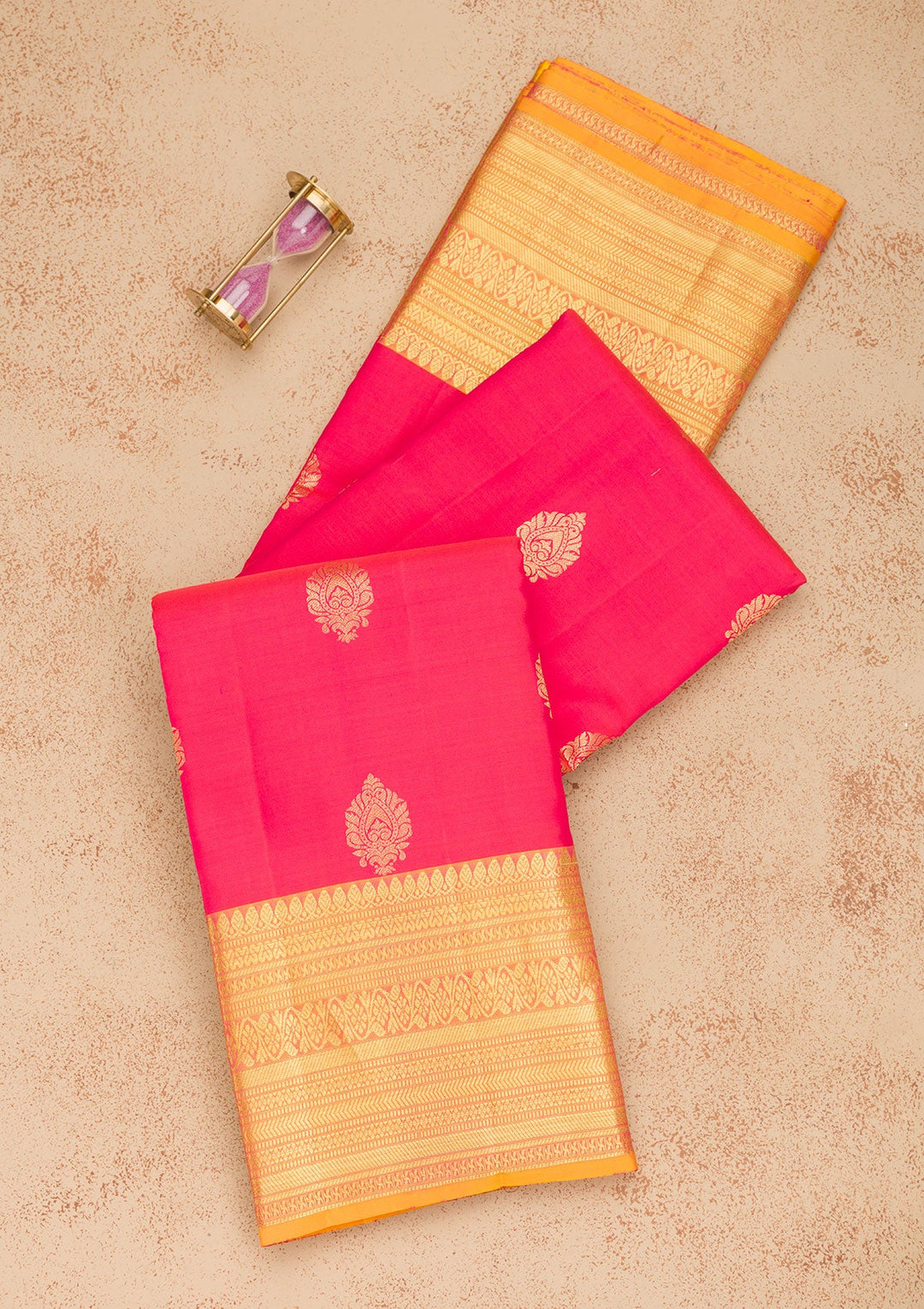 Pink Zariwork Pure Silk Saree-Koskii