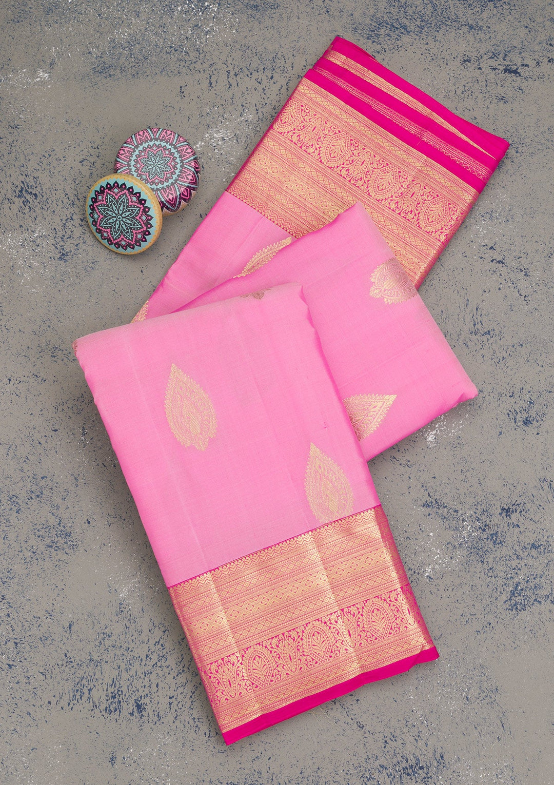 Pink Zariwork Pure Silk Saree-Koskii