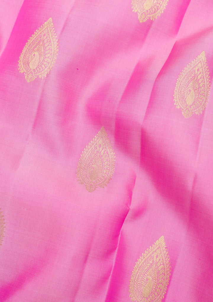 Pink Zariwork Pure Silk Saree-Koskii