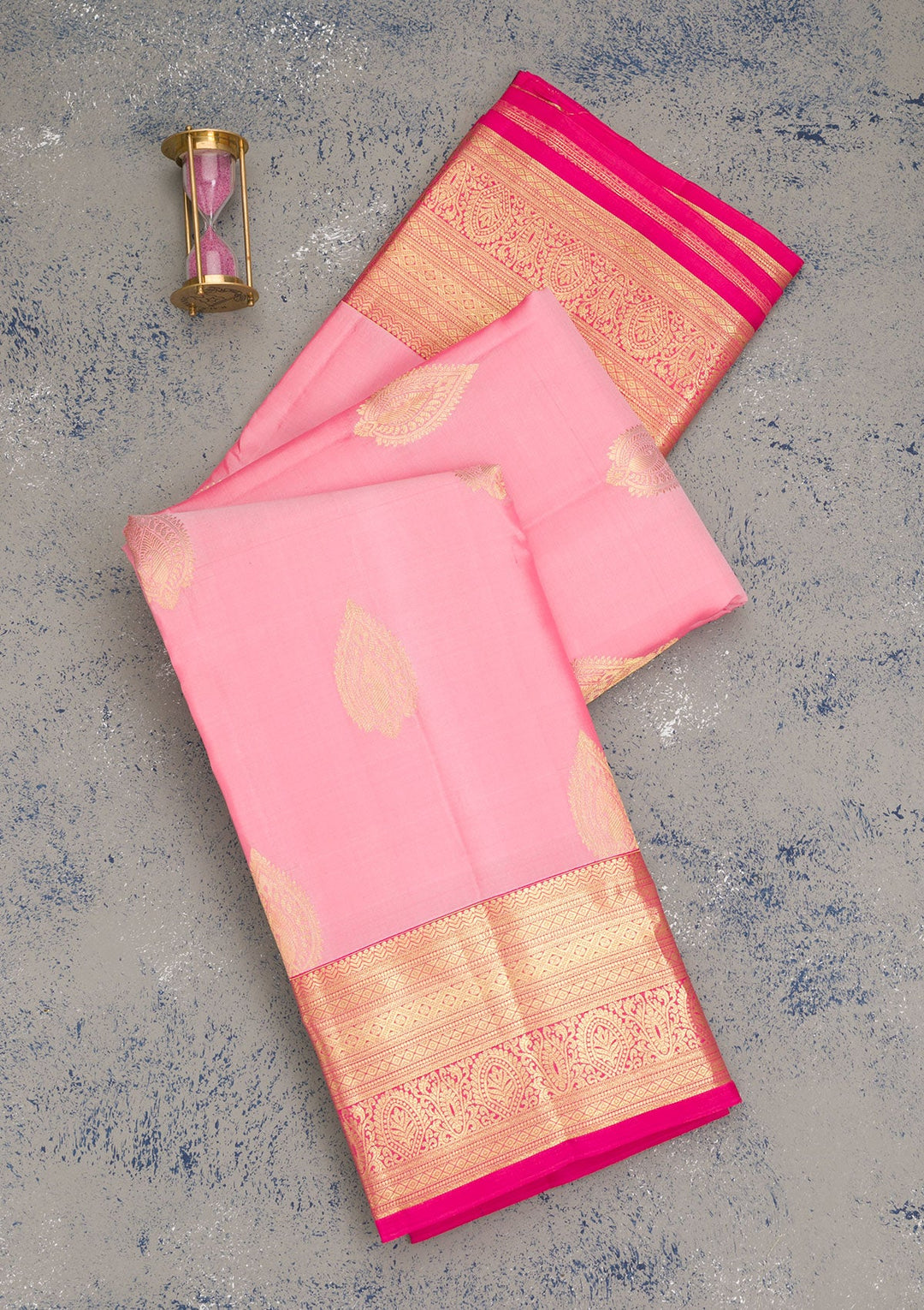 Pink Zariwork Pure Silk Saree-Koskii