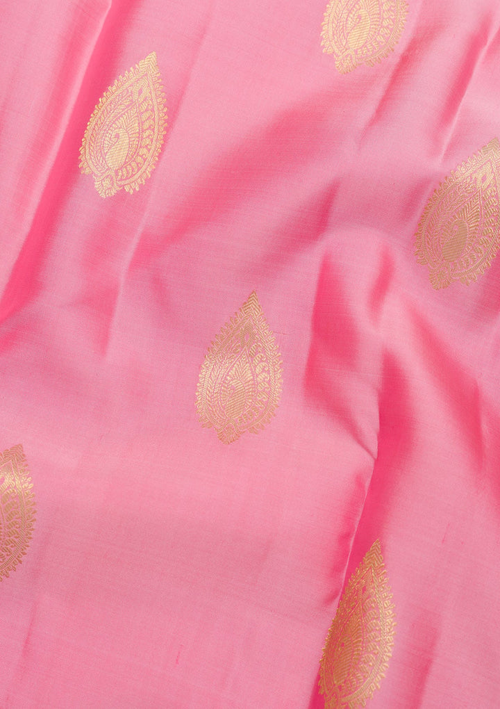 Pink Zariwork Pure Silk Saree-Koskii