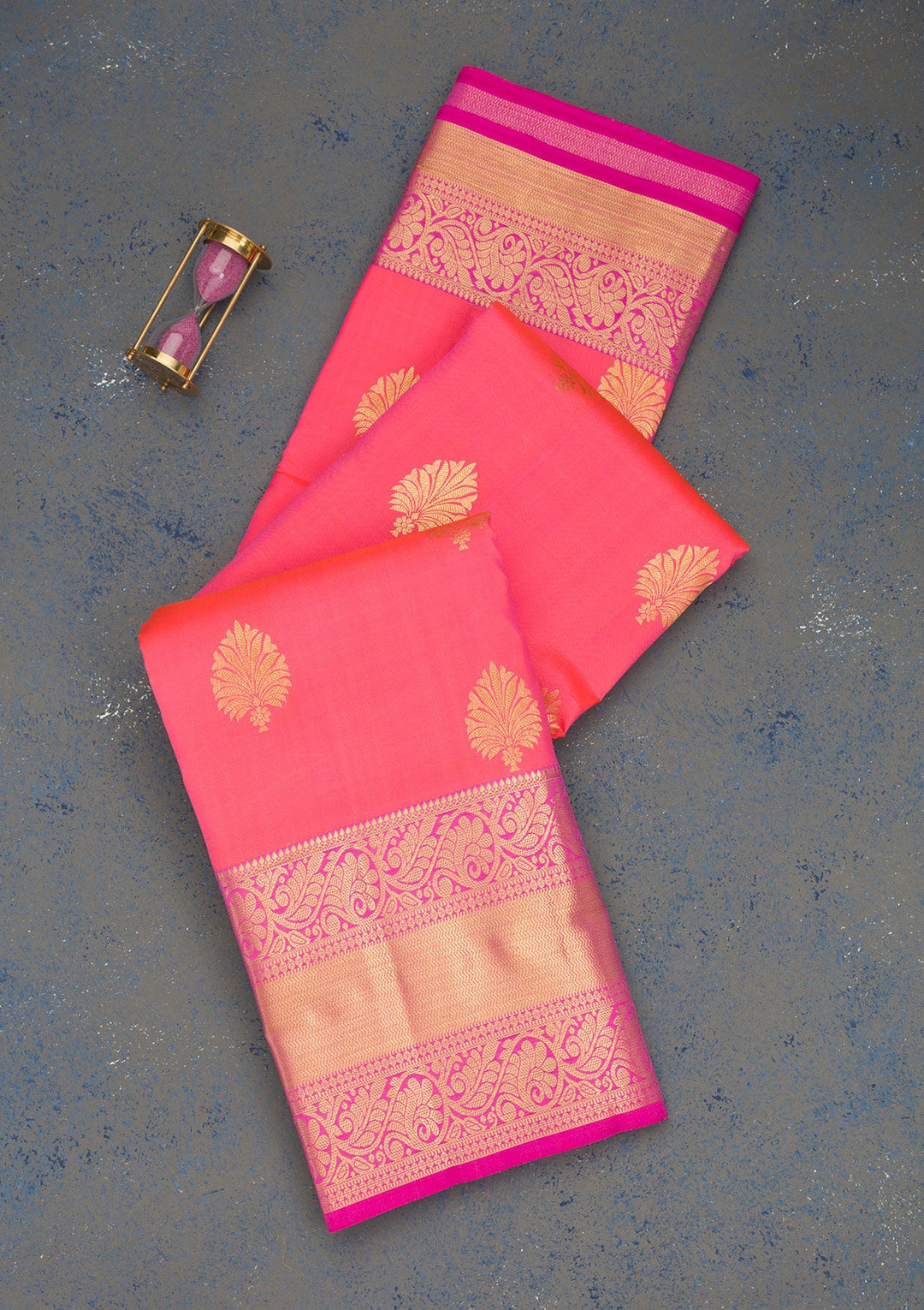 Pink Zariwork Pure Silk Saree-Koskii