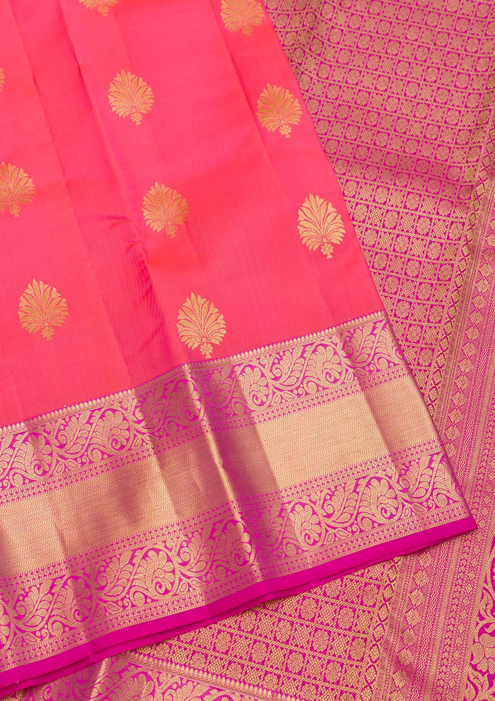 Pink Zariwork Pure Silk Saree-Koskii