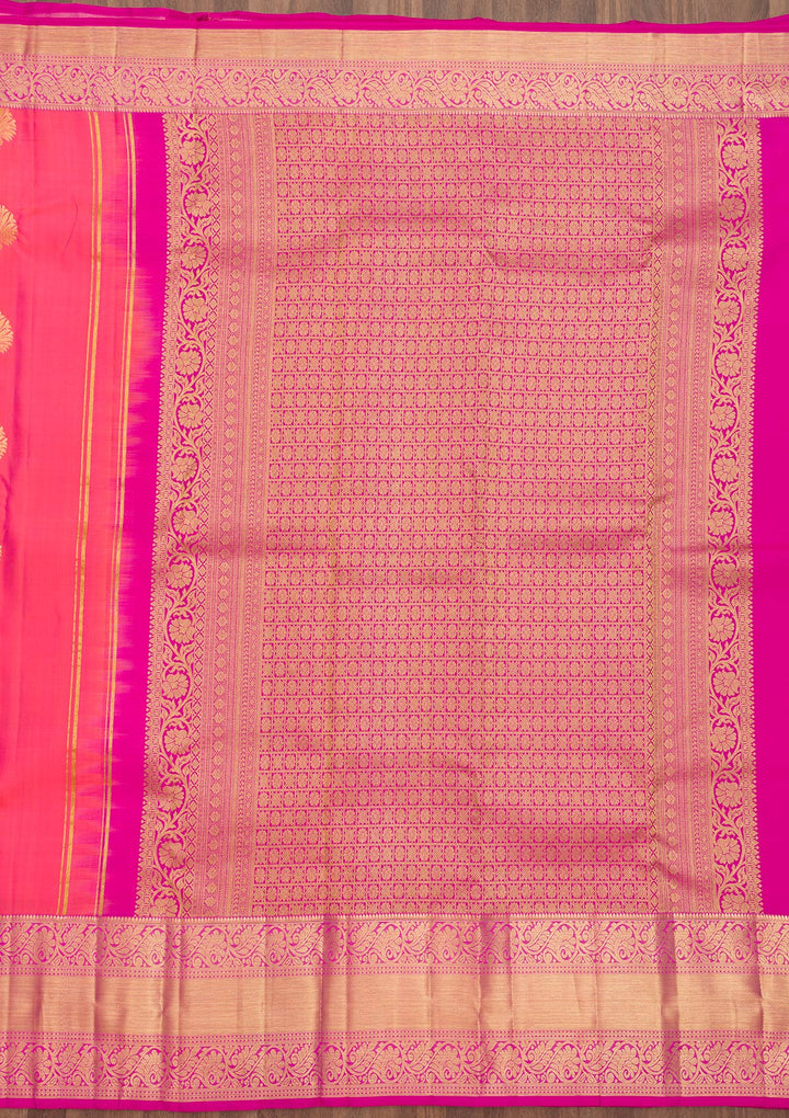 Pink Zariwork Pure Silk Saree-Koskii