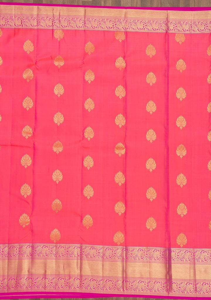 Pink Zariwork Pure Silk Saree-Koskii