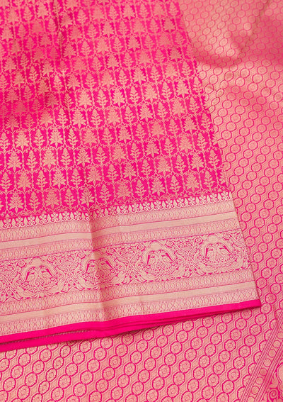 Pink Zariwork Pure Silk Saree-Koskii