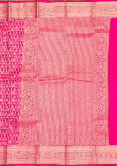 Pink Zariwork Pure Silk Saree-Koskii