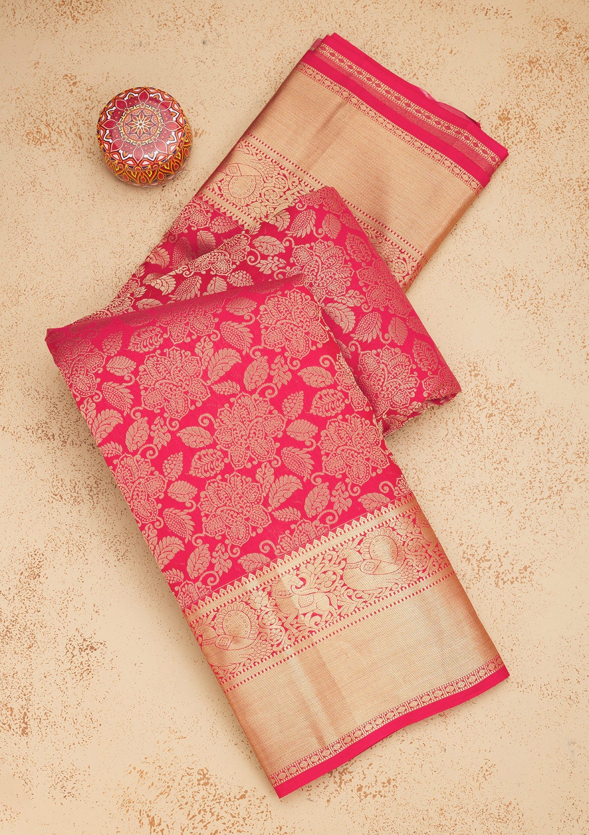 Pink Zariwork Pure Silk Saree-Koskii