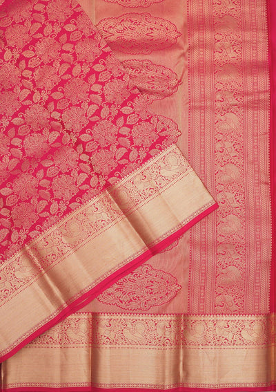 Pink Zariwork Pure Silk Saree-Koskii