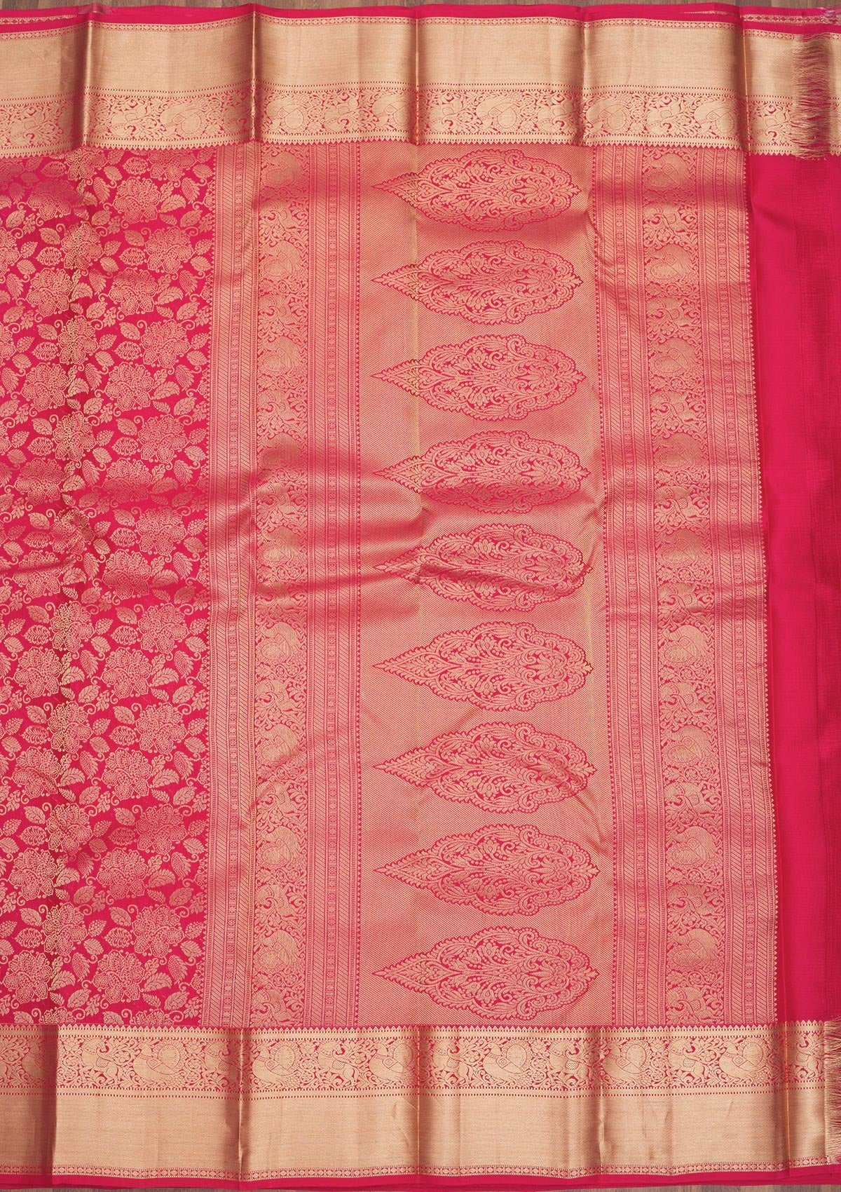 Pink Zariwork Pure Silk Saree-Koskii