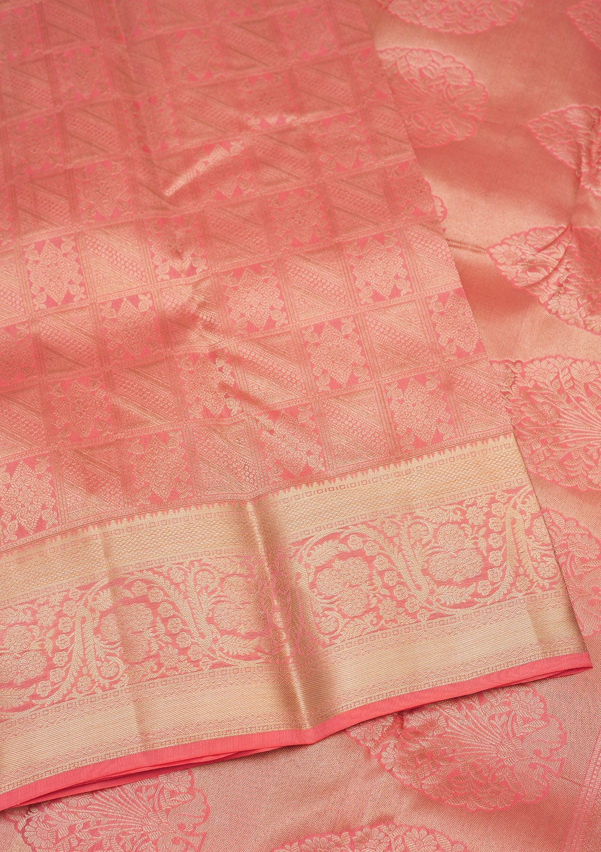 Pink Zariwork Pure Silk Saree-Koskii