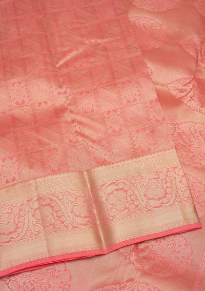 Pink Zariwork Pure Silk Saree-Koskii